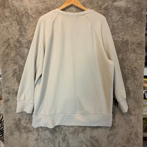 Efan Oversized Biege Tunic Sweatshirt Crewneck Pullover Side Zip XL - Picture 5 of 8